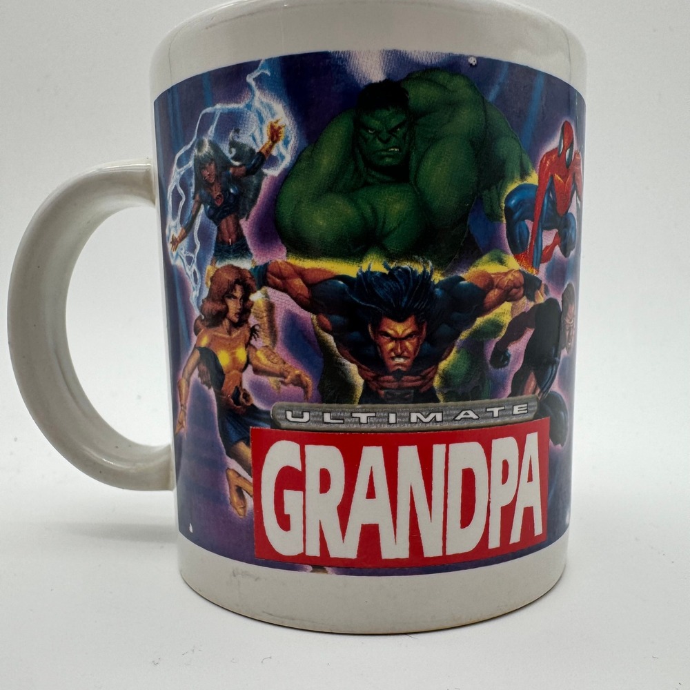 Marvel Ultimate Grandpa Coffee Mug 2004 Superhero Gift Ceramic Cup